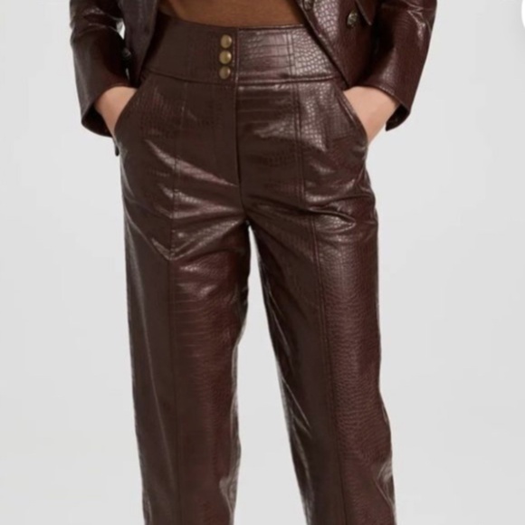 🖤🔥VERONICA BEARD Carabella Faux Leather Cropped Pants🔥🖤